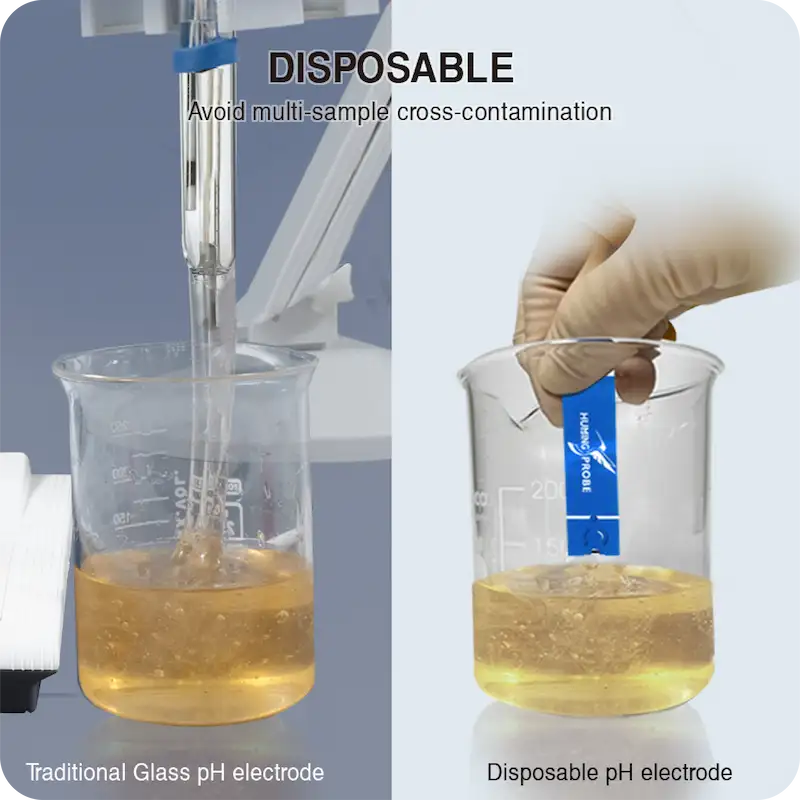 Calibration-free ultramicro disposable pH electrode/Humming Probe pH electrode can be used in viscous samples detection and will not contaminate the pores of the pH electrode surface /Humming Probe UH2/UltraE