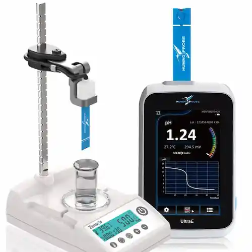 Calibration-free micro disposable pH meter/pH measurement system and variable frequency magnetic stirrer for continuous testing/Humming Probe UX200/UltraE  