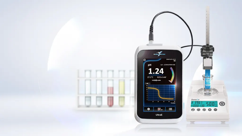 Continuous micro pH detection can be provided by the calibration-free pH monitor system/ Humming Probe UltraE